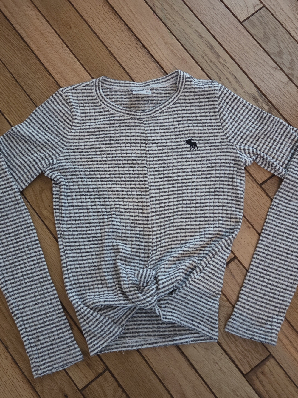 Abercrombie Kids - Striped Knit Twist Front Long Sleeve Top